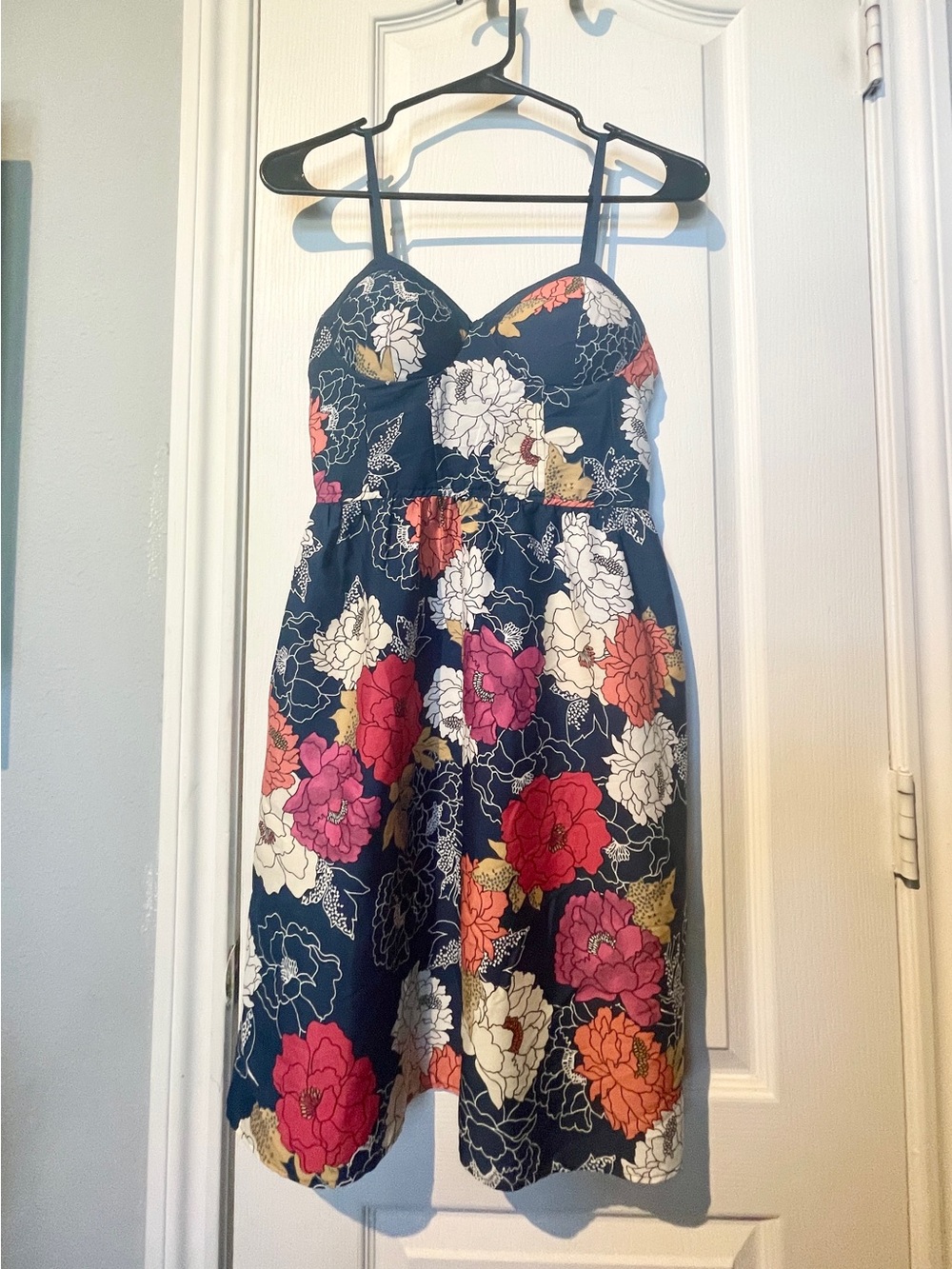 Band of the Free Navy Floral Spaghetti-Strap Mini Dress B.O.G Nwot sz XS